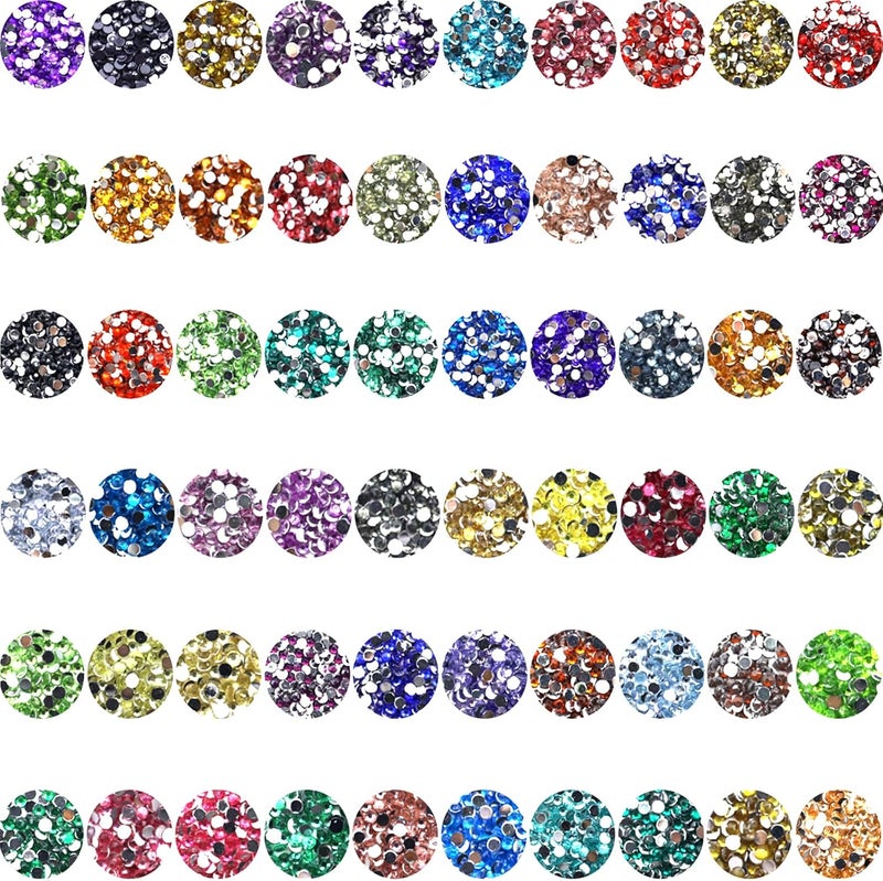 THUTEP 30000 Pieces 60 Color 5D Shiny Resin Diamond Art Painting Beads, Rhinestones Accessories for Crafting, Round Beads Art Replacement for DIY Craft Diamond Art Painting Accessories (Sixtycolor) - Image 1